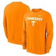 Tennessee Nike Primary Stack Club Fleece Crew